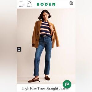 Boden High Rise True Strait Jeans (brand new)